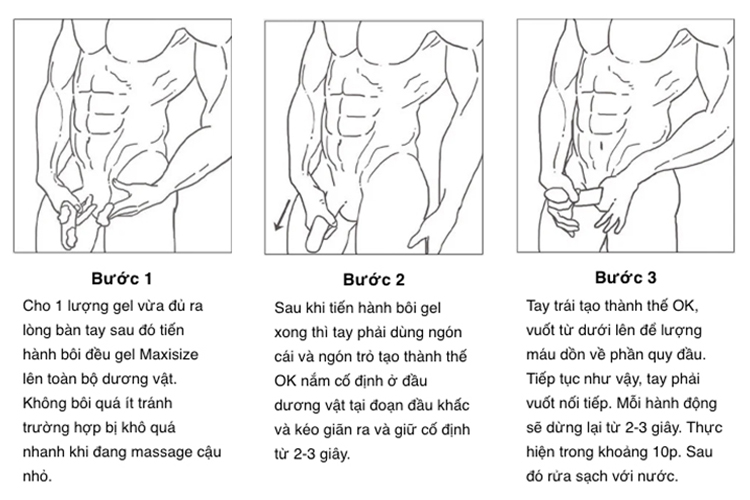 Cách sử dụng gel Maxisize Extra